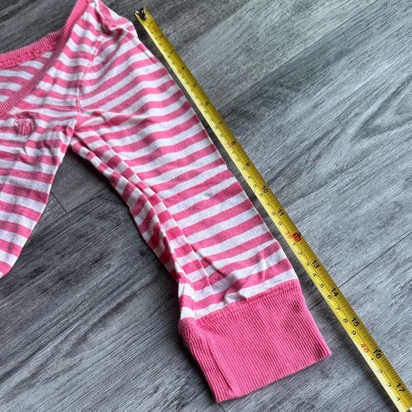 🌸 Abercrombie & Fitch Women XS Pink & White Striped LOGO Vintage Top 🌸 Y2K Cute - Picture 7 of 8
